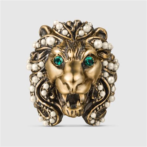 gucci lion ring sapphire|gucci heart and cross ring.